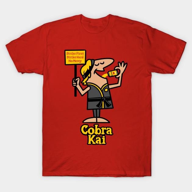 Men Black Print T-shirt Cobra Kai Pizza No-Cut Transfer Paper Print Cotton Tshirt L красный