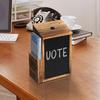 Wooden Mailbox Featuring Detachable Chalk Panel And Security Mechanism For Donations Feedback Office School Church