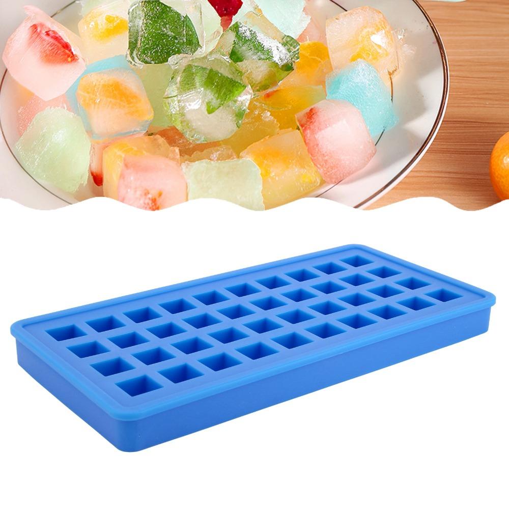 Reusable 40 Grids Ice Tray Square Shape Food Grade Silicone Candy Mold Dishwasher Safe Non Stick Ice Cubes Maker Kitchen