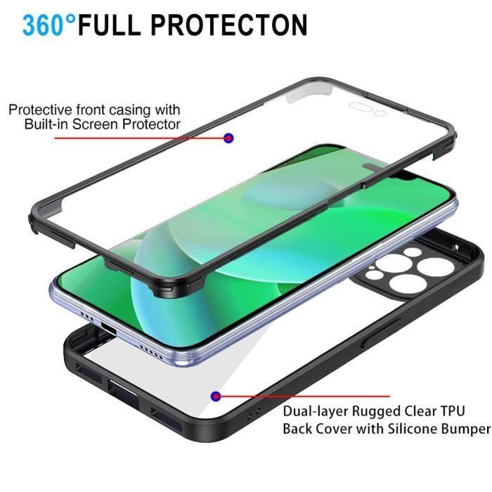 Coque - BOOLING - Pour iPhone 14 Pro Max - Protection 360 - Bordure Renforcée - Noir