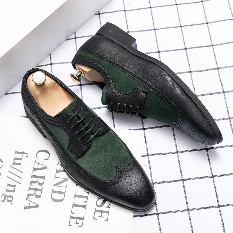 Brock geschnitzte Lederschuhe Britischer Stil Erhöhende Schuhe Herbst Neu Business Dress Casual