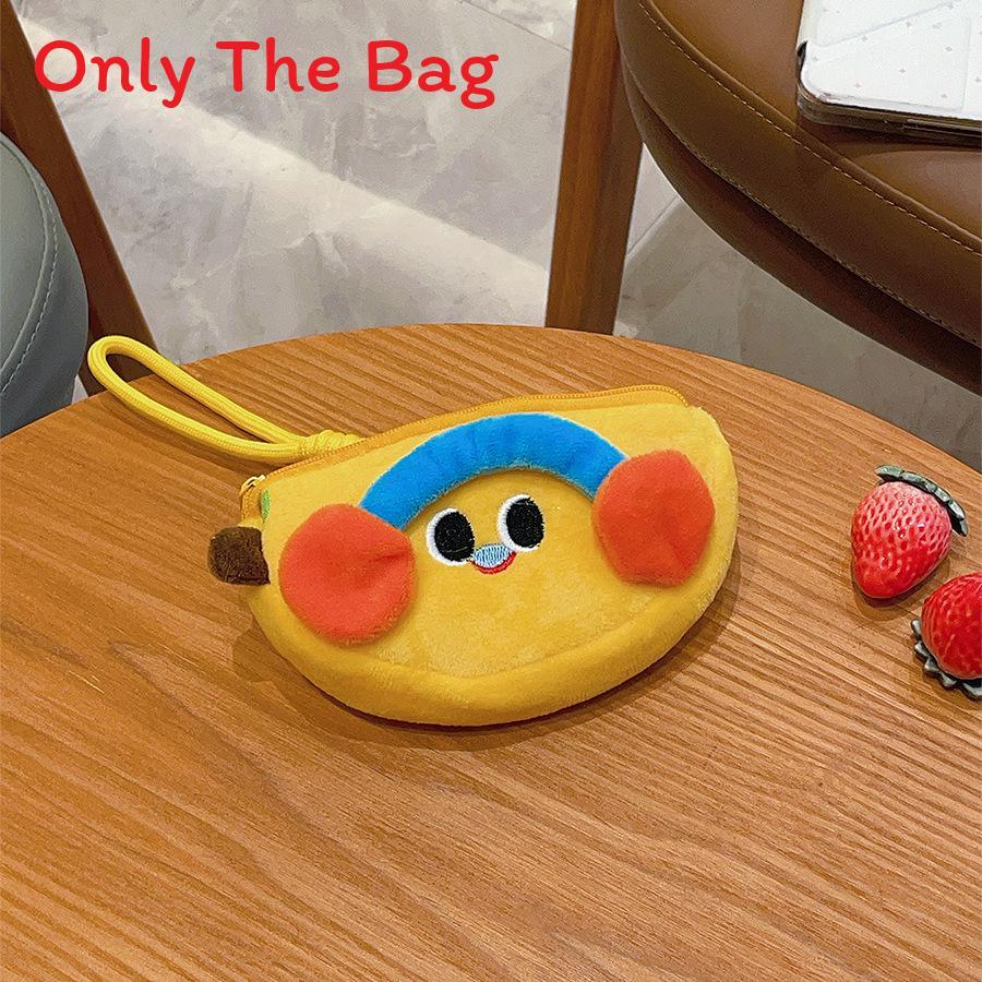Plush Fruit Earphone Coin Purse With Data Cable Organizer For Travel And Daily Use Style1