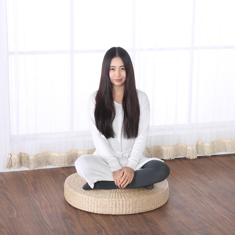 Round Woven Straw Zen Meditation Cushion Tatami Seat or Kneeling Tea Ceremony Cushion