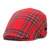 Cotton British Forward Hat Retro Women Artist Hat Simple Plaid Beret Cap  Ladies