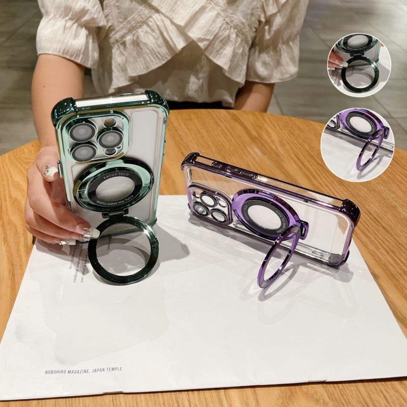 Magnetic Electroplated Transparent Protective Case for iPhone 17/16/15/14 Pro Max