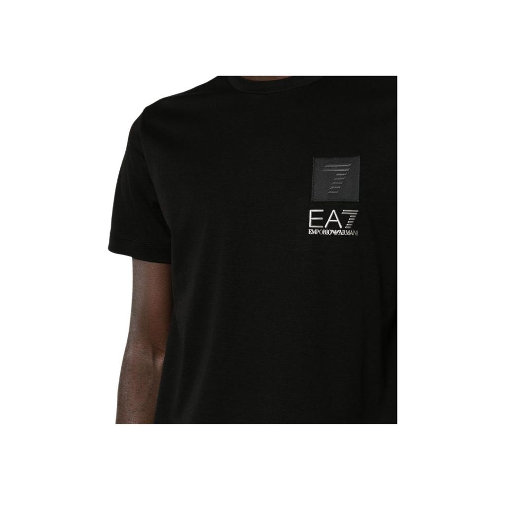 Emporio Armani EA7 Logo Print Crew Neck T-Shirt Men tops Black 6RPT26-PJHYZ-1200