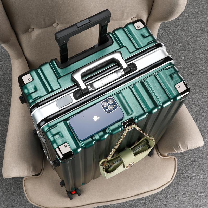 מזוודת אלומיניום 20 אינץ' למטען יד עגלת מזוודות מתגלגלת מזוודות עם מנעול קוד גלגלים לגברים ונשים סטודנטים