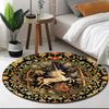 1pc Medieval Unicorn Hunting Round carpet Painted Printed circular carpet, home door mat, outdoor travel protection carpet