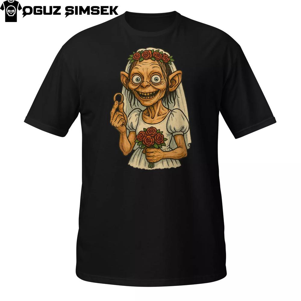 

Funny Gollum Bride Parody T-Shirt | Creepy Wedding Design | DTG Printed Graphic M