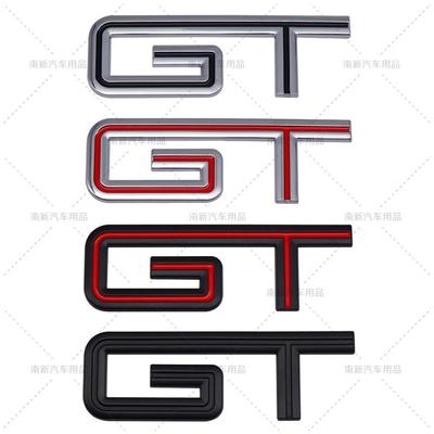 1× 3D Metal GT Car Emblem Auto Badge Rear Trunk NamePlate Stickers Side Fender Decal