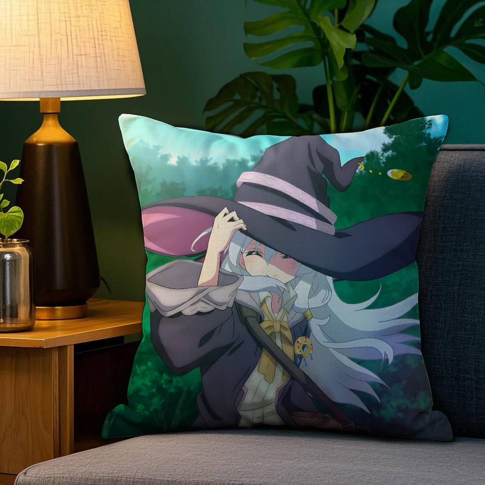 

Kwaii Anime W-Wandering WitchS Pillow Case Anti-dustmite Pillowcase Invisible zipper silky short plush Sofa cushion cover 12x12Inch