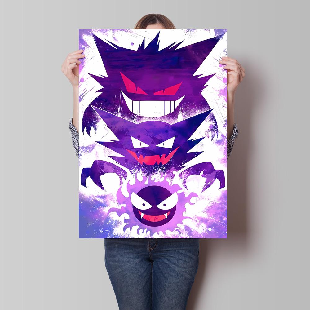 Cartoon Anime  Gengar Character Poster Print Kids Room Bedroom Decoration Painting Children's Holiday Gifts Classic