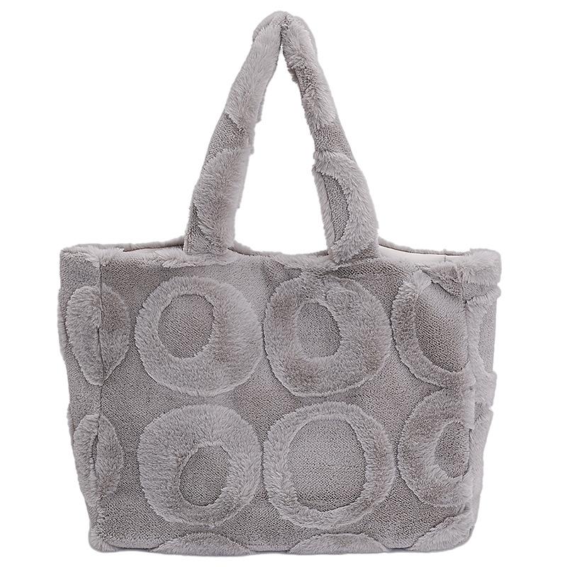 Damen Herbst/Winter Plüsch Tragetasche - Vielseitiges Nischen-Design, Modische Textur, Perfekt für den Arbeitsweg oder zum Tragen über der Schulter.