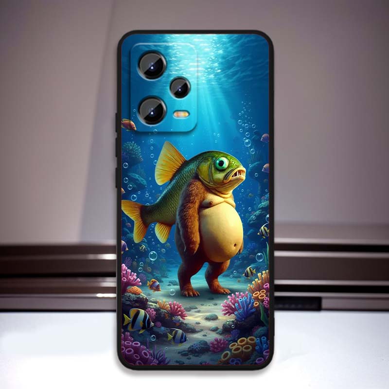 AI Shanhaijing Illustration Phone Case For Xiaomi Redmi Note 15 14 13 12 12S 11E 11 11S Pro Plus 4G 5G Black Soft TPU