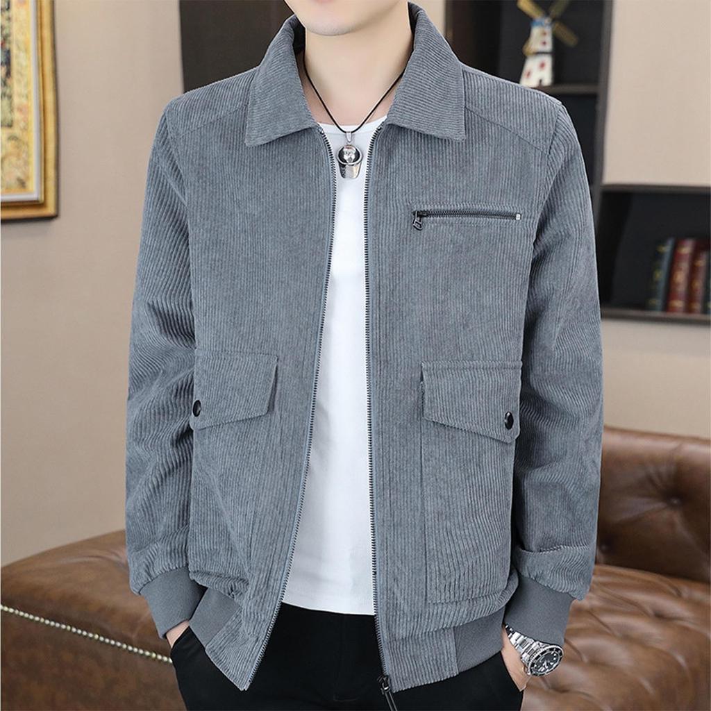 Men's  Leisure  Loose  Flip Collar  Corduroy  Jacket  Coat