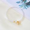 Imitation Pearl 26-Letter Initial Bracelet For Women, Light Luxury Zircon Bow Pendant Bracelet, Girl'S Wrist Jewelry Gift.