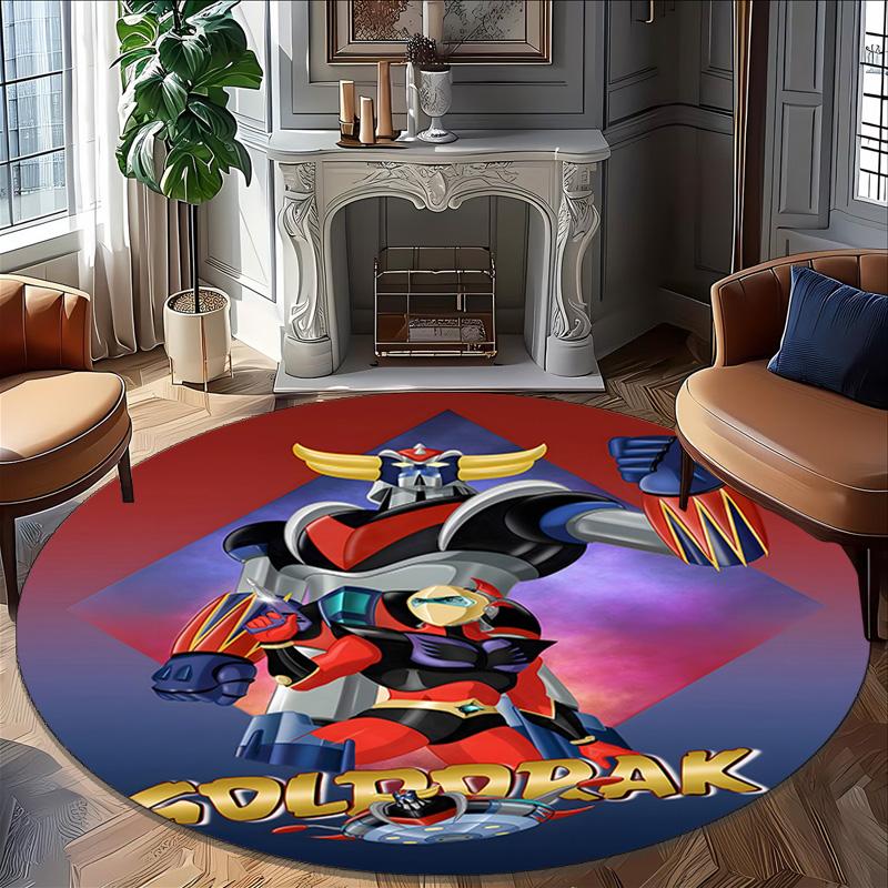 1pc UFO Robot Grendizer10 Print Round Carpet Chair Round Carpet Suitable for Bedroom Living Room Home Decorative Carpet