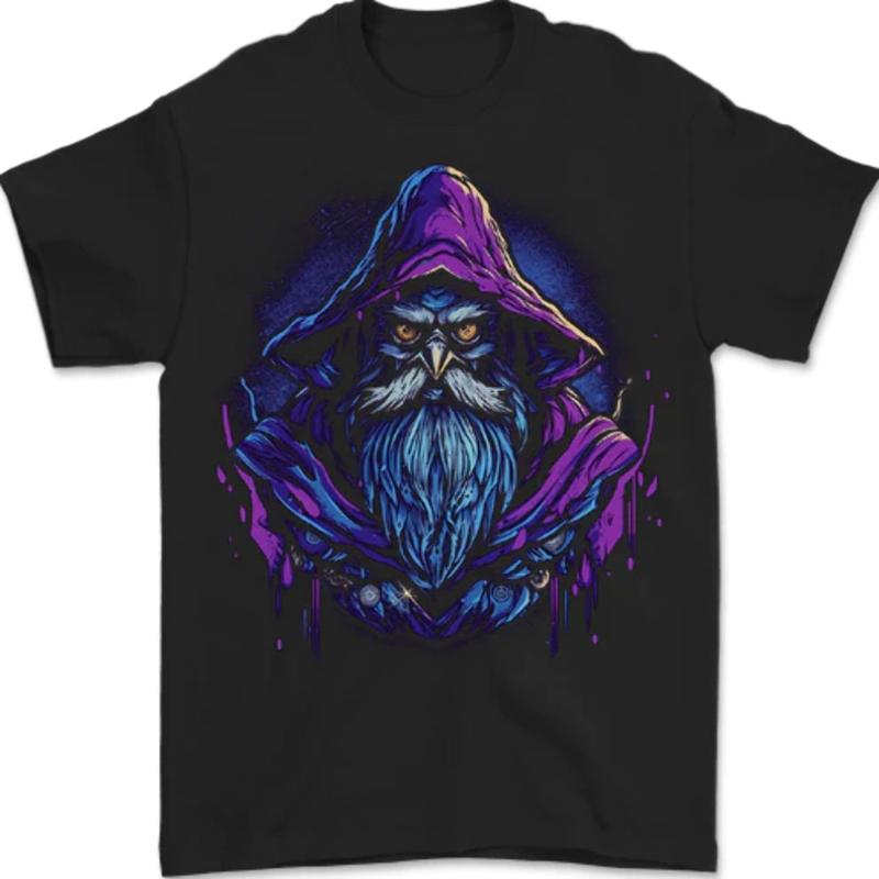 A 100% Cotton Fancy Magic Owl Men's T-Shirt