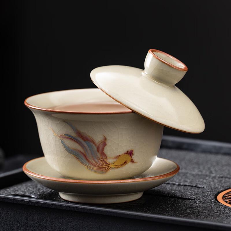 Banshan Dongxue Ru Kiln Sancai Gaiwan Tea Bowl
