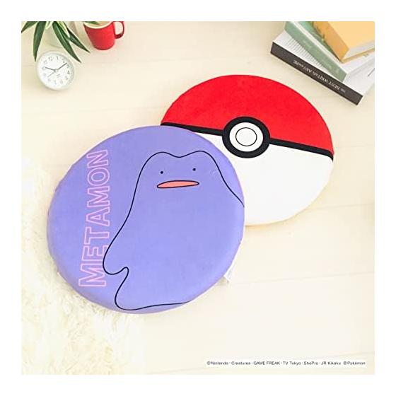 MORIPiLO Zabuton Chair Cushion Pokemon BIG Monster Ball Metamon Goods Plush Cushion Memory Foam Purple 40x40x4cm Pillow Morishita 370809