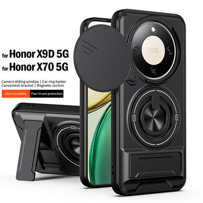 Funda Schutzhülle für Honor X9D 5G und Honor X70: Drehbarer Schieber, Kameraschutz, Ringständer, stoßfest