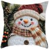 Christmas Series Cushion Cover Polyster Cartoon Santa Snowman Pillowcase Family Sofa Festival Atmosphere Decoration 45*45cm