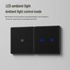 3-Gang Smart Glass Panel Switch, Bluetooth Mesh, Black, Mijia App Compatible