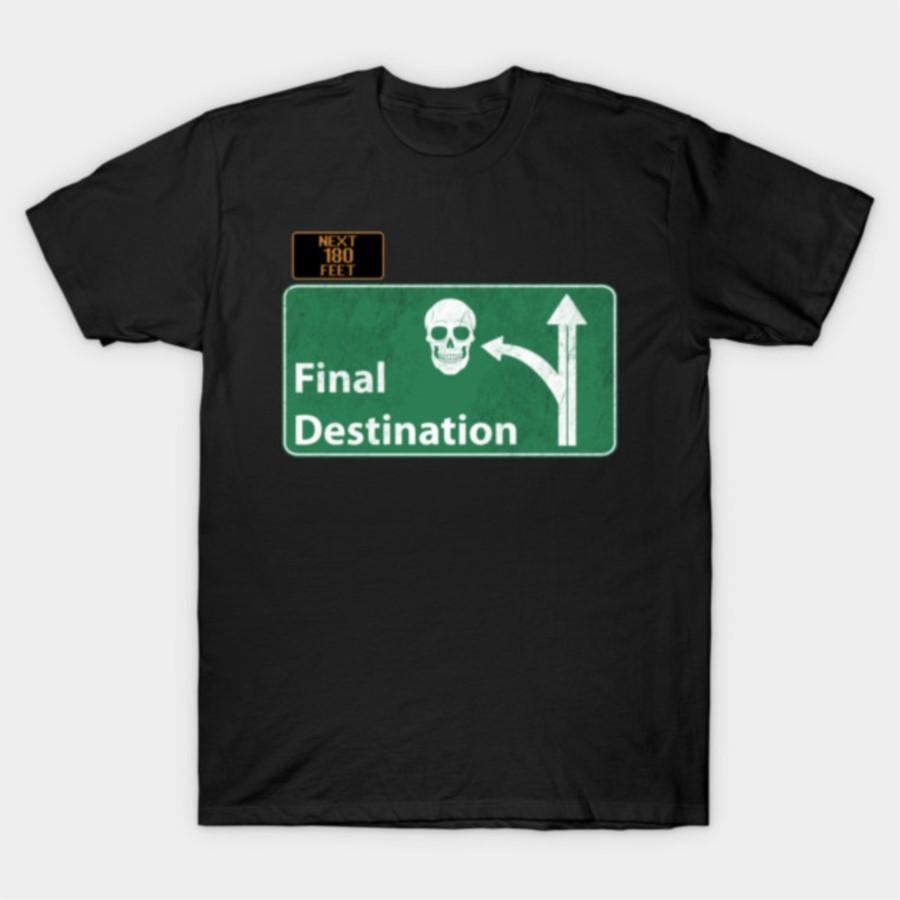 

Final Destination Road Sign Dark Humor Skull Highway Graphic T-shirt For Men Women 100% Cotton T Shirts Short Sleeve Tops 032... S разноцветный