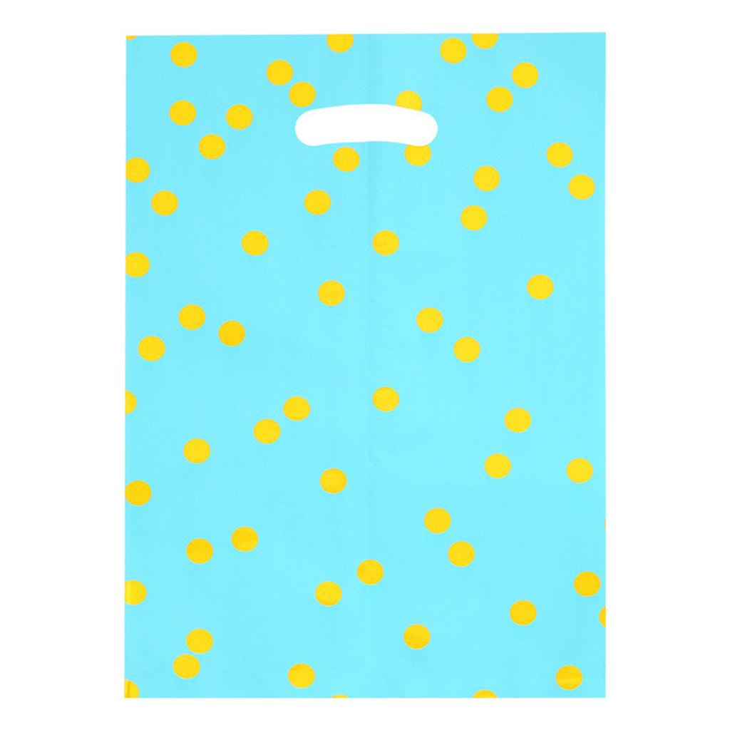 Party Favor Bags with Polka Dot Pattern Durable Aluminum Foil Material Die Cut Handle Gift Bags for Events and Celebrations