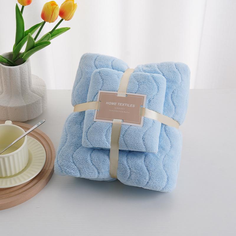 Coral Velvet Towel Bath Towel Set Thickened Absorbent Towel Cover Product Face Wash Towel