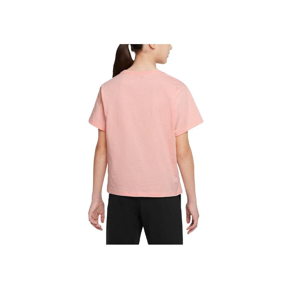 Jordan Letter Logo Printed Round Neck Short Sleeve T-Shirt Kids Tops Bleached-Coral DX7341-697