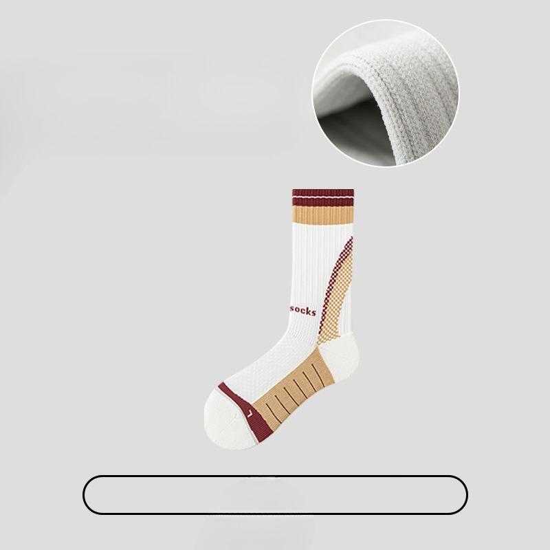 Men's Autumn and Winter Professional Basketball Running Shock Absorber Hair Ring Breathable Sweat-absorbing Tube Socks