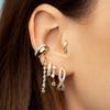 1PC 925 Sterling Silver Ear Buckle Chain Drop Hoop Earrings for Women Rainbow Personality Earrings Females Jewelry
