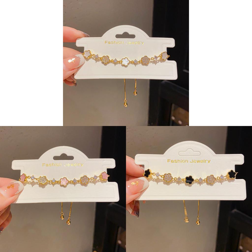 Corrente Elegante com Pingente de Flor de Acetato e Zircônia Para Presente de Mulher