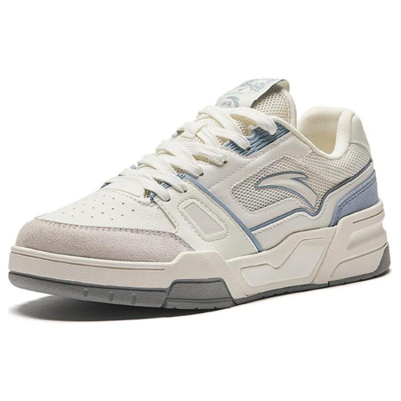 Anta Flame 5.0 Slip Resistant Abrasion Resistant Low top Skateboard Shoes Women's White Blue Sneakers 122428081-4