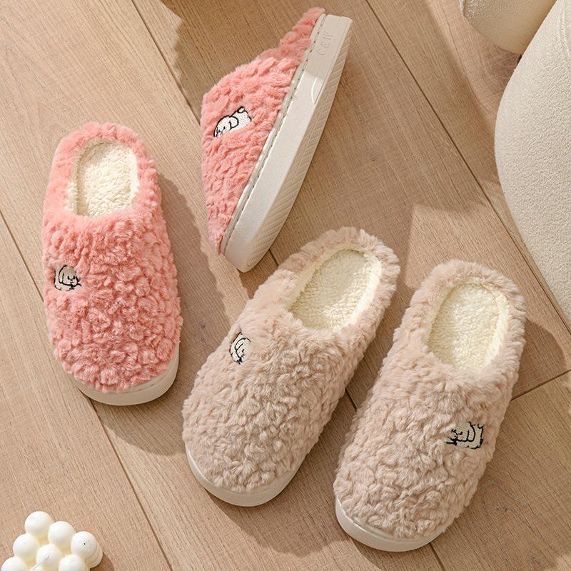 New Autumn and Winter Cotton Slippers Warm Mop Home Fleece Thickened Comfortable Thick Bottom Indoor and Outdoor Mop Non-slip
