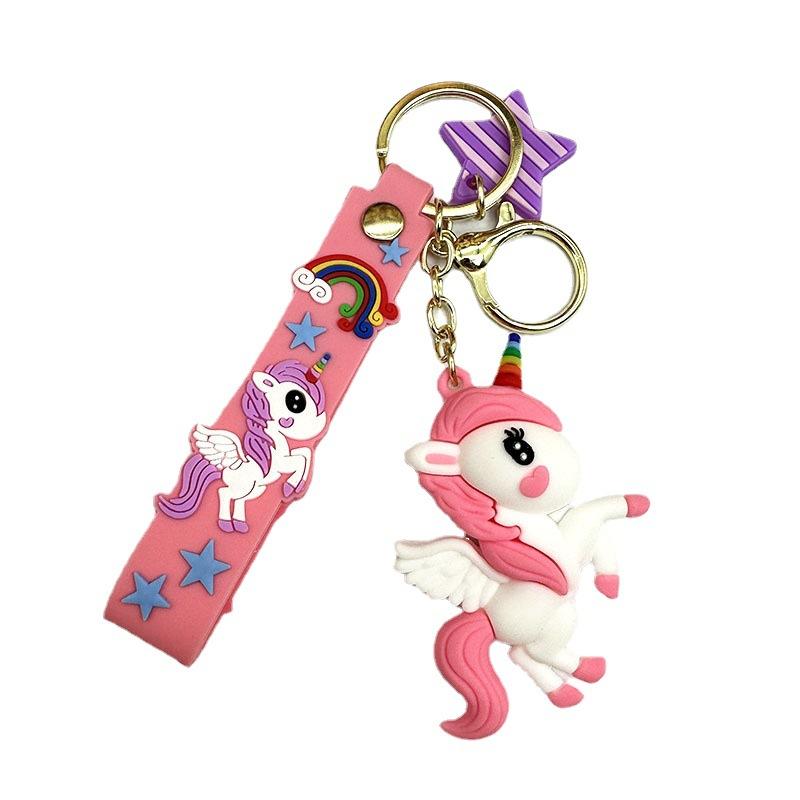 Dream Cartoon Rainbow Horse Unicorn Keychain Pendant Bag Couple Pendant Car Couple Ins Small Gifts