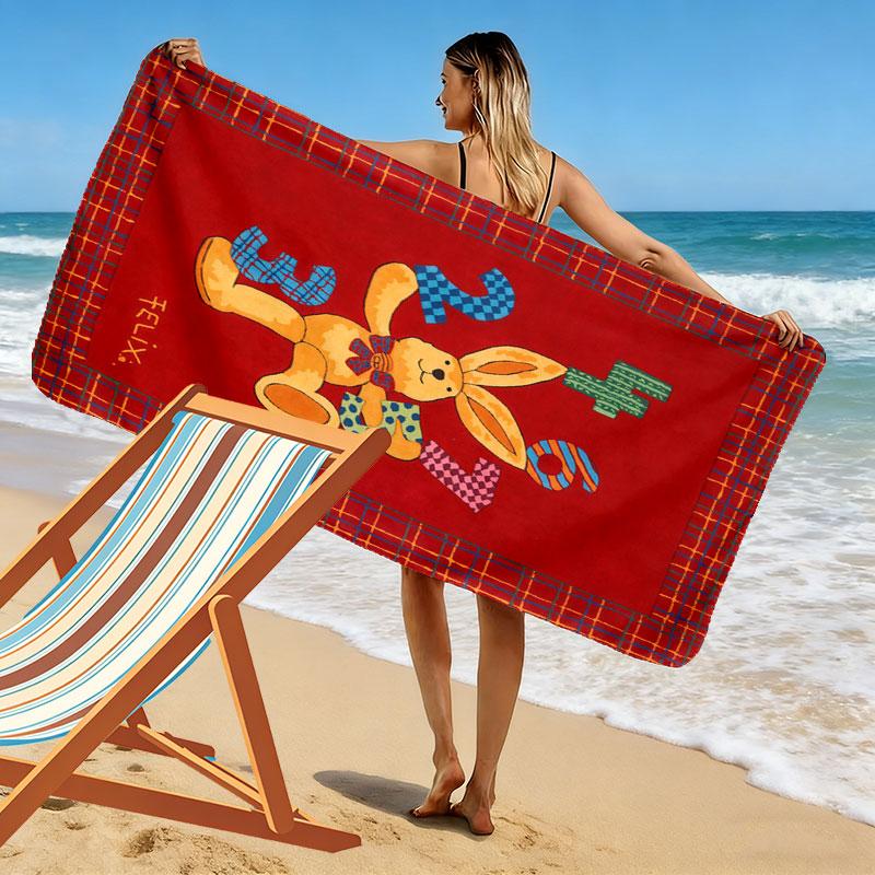 Felix Wonder Print Beach Towel, Large Soft Quick Dry Towel for Beach Camping Swimming