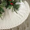 2025 New Product Christmas Tree Skirt Round Knitted Tree Skirt Apron Christmas Tree Decorations Christmas Gifts Home Decorations