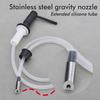Matte Black Silicone Tube Stainless Steel Press Head Dishwashing Liquid Soap Dispenser Deck Mounted  Extend Hose Longer Rubber