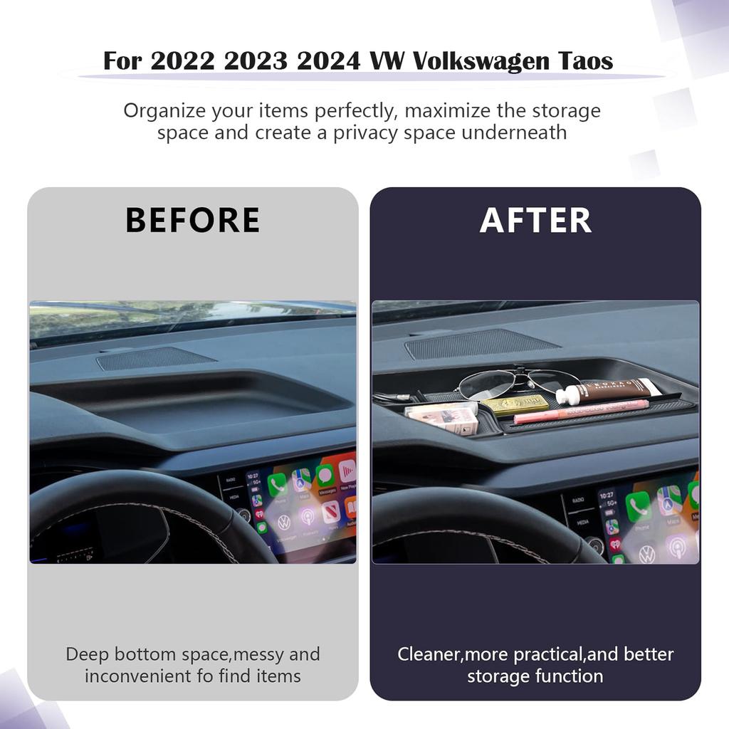 Organizér úložného prostoru na palubní desce pro 2025 2025 2025 Volkswagen VW Taos Box do středové konzoly Držák přihrádky do auta za obrazovkou Příslušenství