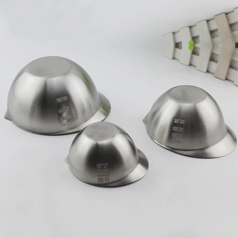 Mixing Bowl with Scale Deep Mixing Egg Salad Bowls for Cooking Nesting Mixing Kitchen Bowl 304 Stainless Steel Bowls Coconut