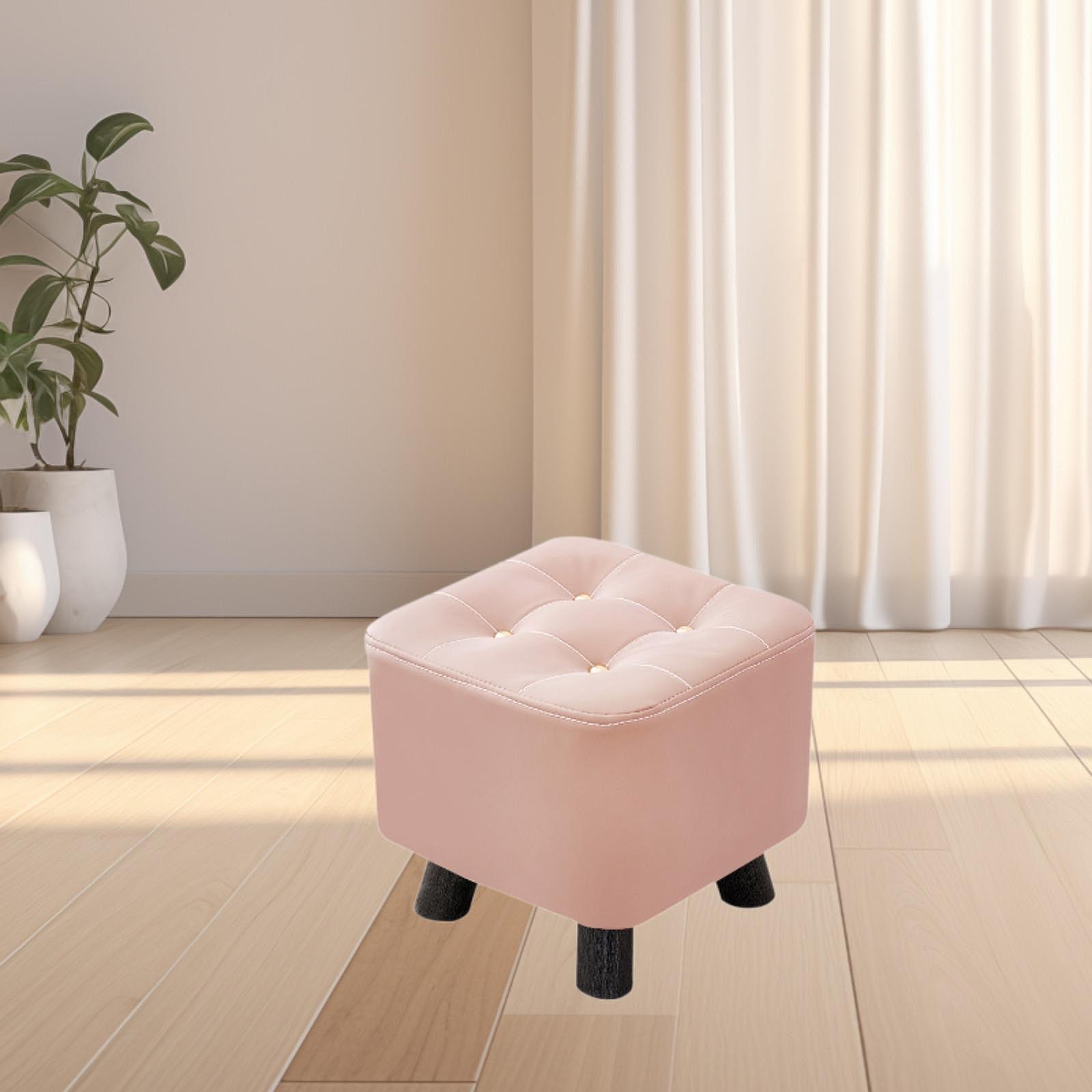 

Маленькая квадратная подставка для ног, подставка для ног, стильный табурет для отдыха, табурет для смены обуви розовый
