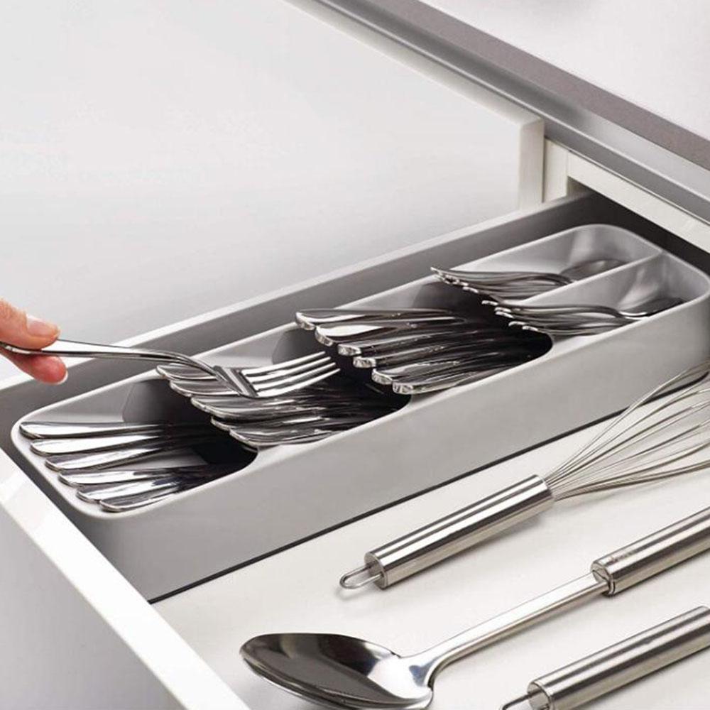 Multi-layer Kitchen Drawer Organizer Tray Spoon Knife Fork Cutlery Separation Storage Box Cutlery