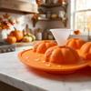 4 Grids Halloween Cake Mold Flexible Compact Pumpkin Ice Cube Tray Pumpkin Shape Household 3D Silicone Baking Mold