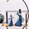 Chinese Style Resin Lady Dancer Statue Ancient Woman Ornament Sculpture for Desktop Living Room
