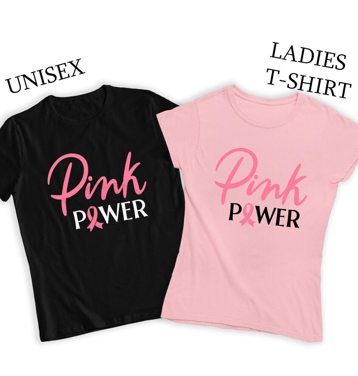 

Pink Power Breast Cancer Awareness 2022 Month Unisex 100% Cotton T-shirt Mens Womens Tees Top S