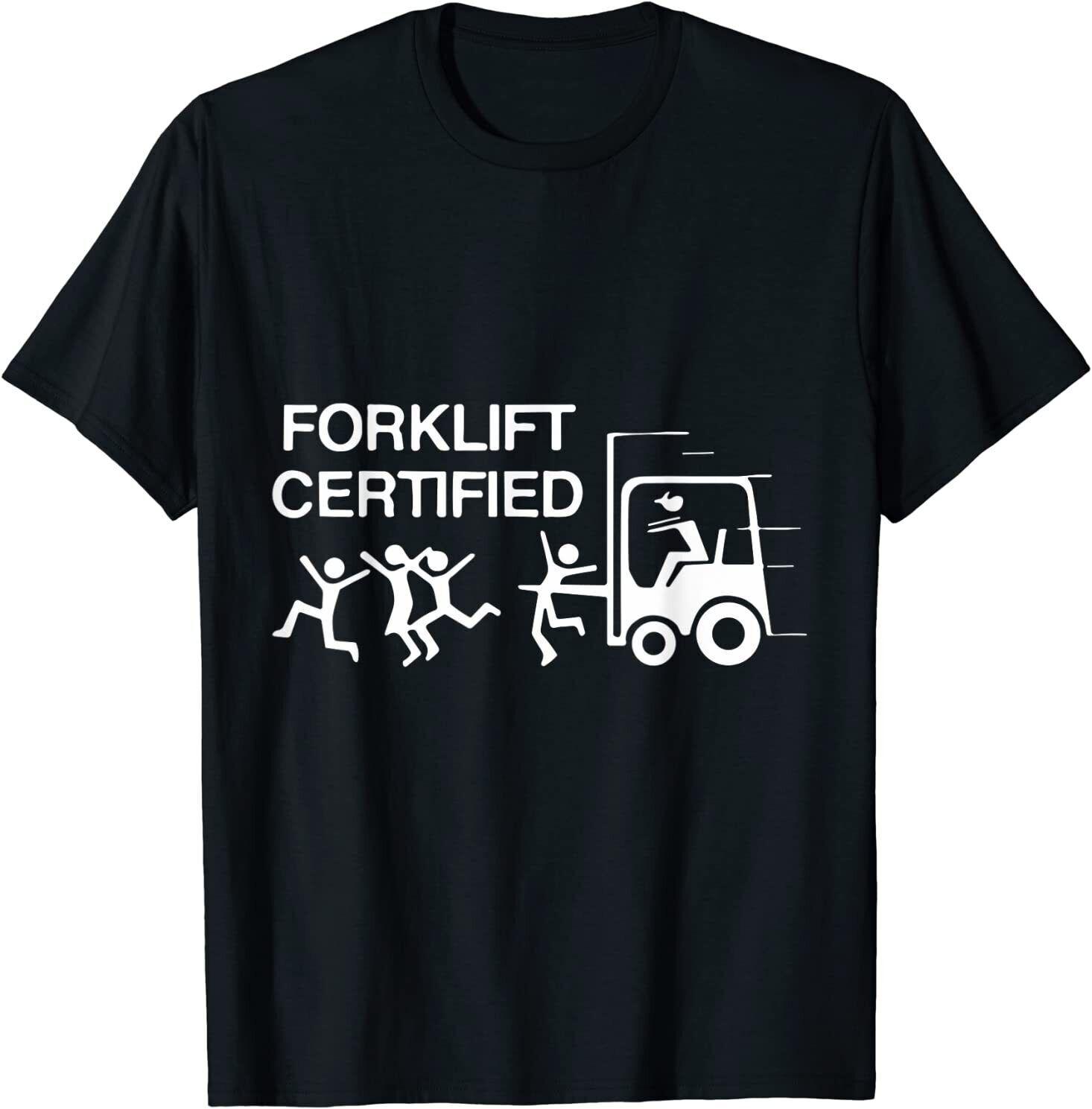 Funny Forklift Operator Forklift Certified Retro Vintage T-Shirt S-5XL S