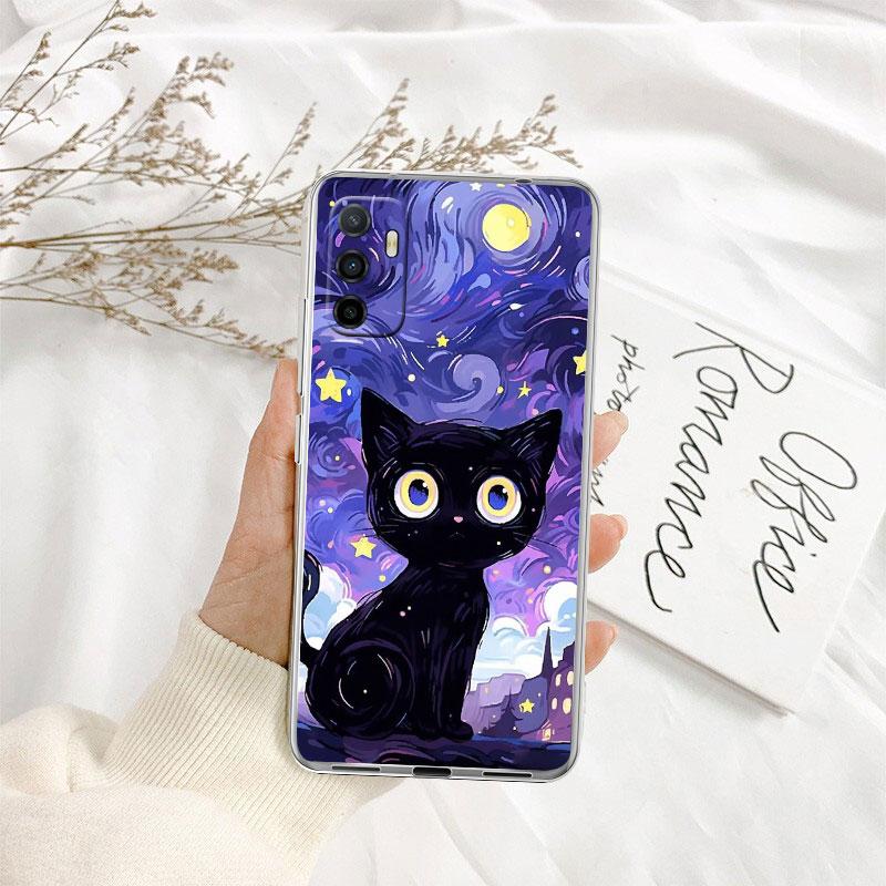 Cat Kitten Cute Transparent Phone Case for Samsung Galaxy A04 A04S A14 A23 A34 A54 M23 M33 M52 M53