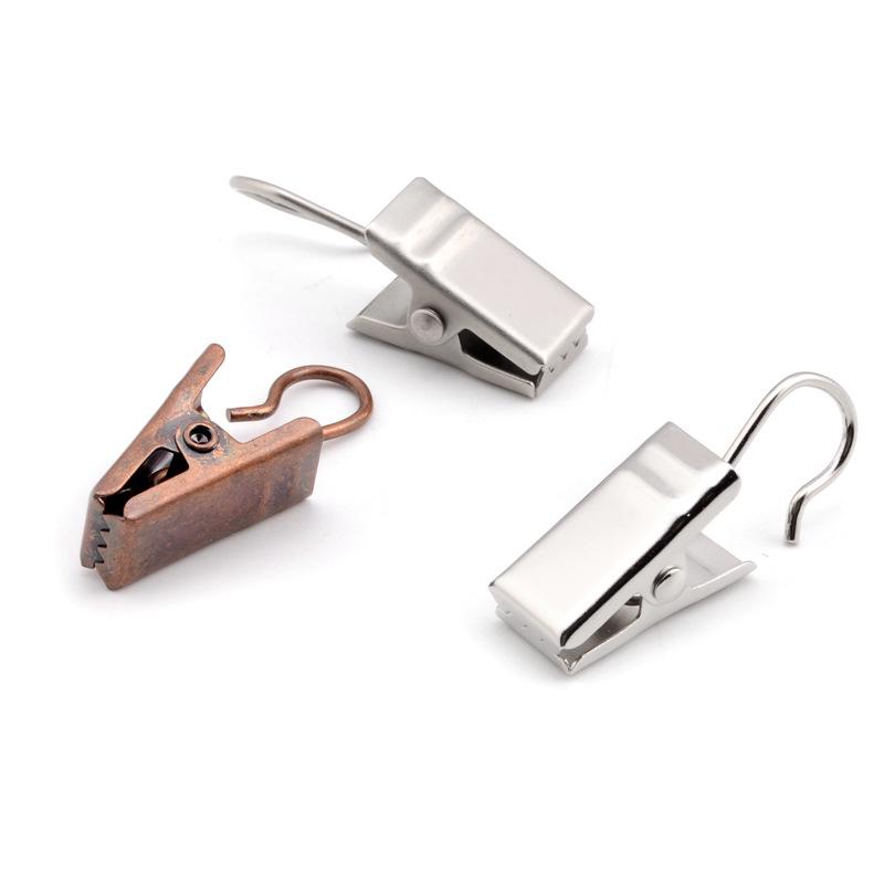 Multicolor Metal Hook Curtain Clips - 7 Available Colors